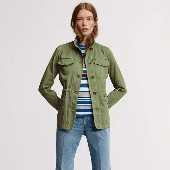 RAG & BONE Daniella Washed Utility Military Jacket Olive Green Sz XS {3Q9} - Picture 1 of 5